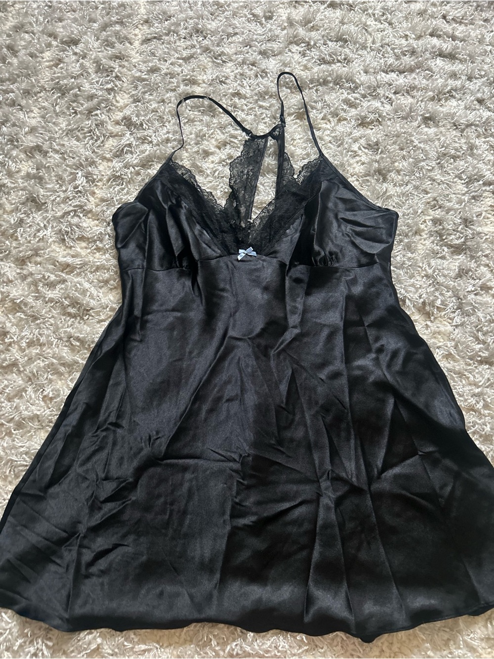 Black Lace Trim Satin slip